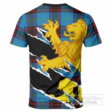 Wedderburn Tartan Crest Scottish T-Shirt Heraldic Golden Lion