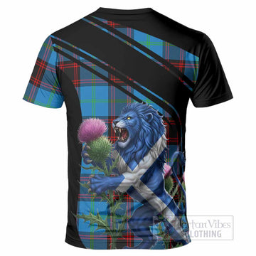 Wedderburn Tartan Crest T-Shirt Scottish Lion Rampant Thistle