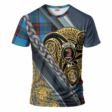 Wedderburn Tartan Crest T-Shirt Scottish Triskele Celtic