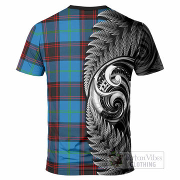 Wedderburn Tartan Crest T-Shirt With New Zealand Silver Fern Maori Koru