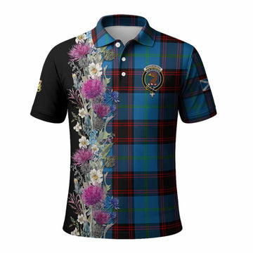 Wedderburn Tartan Crest Thistle Floral Polo Shirt Kid - Tartan Vibes Clothing