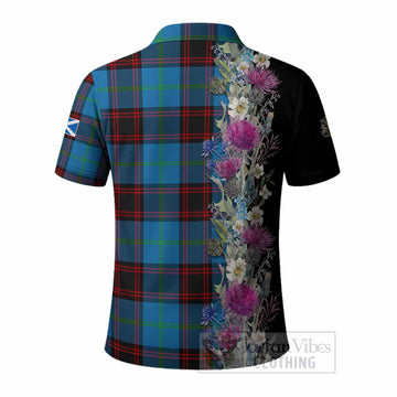Wedderburn Tartan Crest Thistle Floral Polo Shirt - Tartan Vibes Clothing