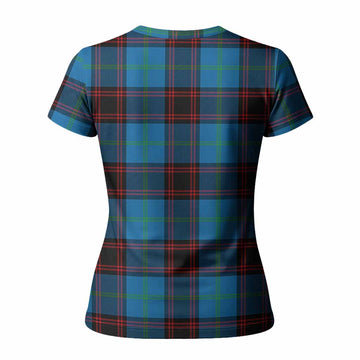 Wedderburn Tartan Crest Women T shirt Ferocious Lion Style