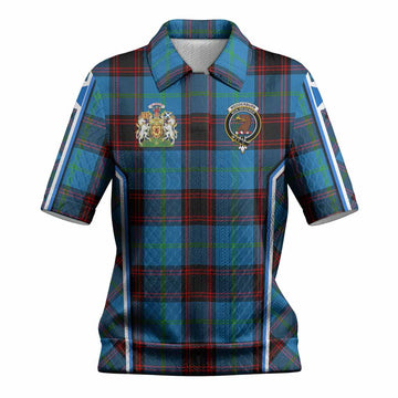 Wedderburn Tartan Crest Women’s Polo Sweater Top Scotland Coat of Arm Flag Style