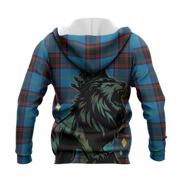 Wedderburn Tartan Family Crest Knitted Hoodie Crowned Lion Roaring