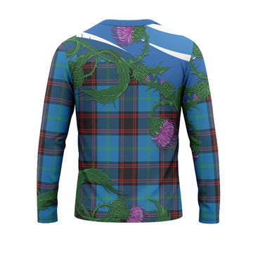 Wedderburn Tartan Family Crest Long Sleeve T-Shirt Thistle in Minimalism