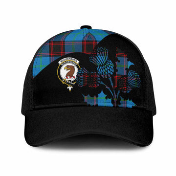 Wedderburn Tartan Family Crest Mesh Trucker Cap Scotland Thistle Floral Flag Style