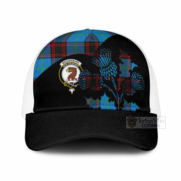 Wedderburn Tartan Family Crest Mesh Trucker Cap Scotland Thistle Floral Flag Style