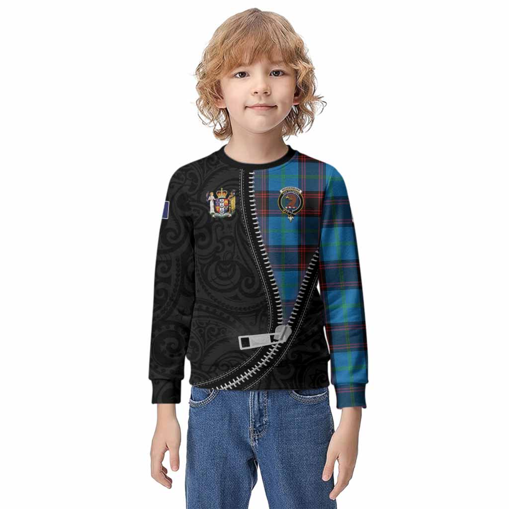 Wedderburn Tartan Kid Knitted Sweatshirt New Zealand Pattern Unique Zipper Stylized