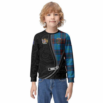 Wedderburn Tartan Kid Knitted Sweatshirt New Zealand Pattern Unique Zipper Stylized
