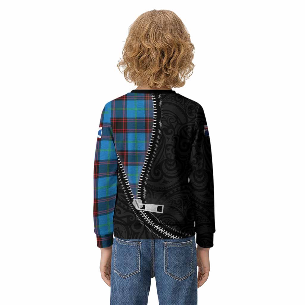 Wedderburn Tartan Kid Knitted Sweatshirt New Zealand Pattern Unique Zipper Stylized