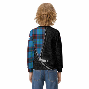 Wedderburn Tartan Kid Knitted Sweatshirt New Zealand Pattern Unique Zipper Stylized