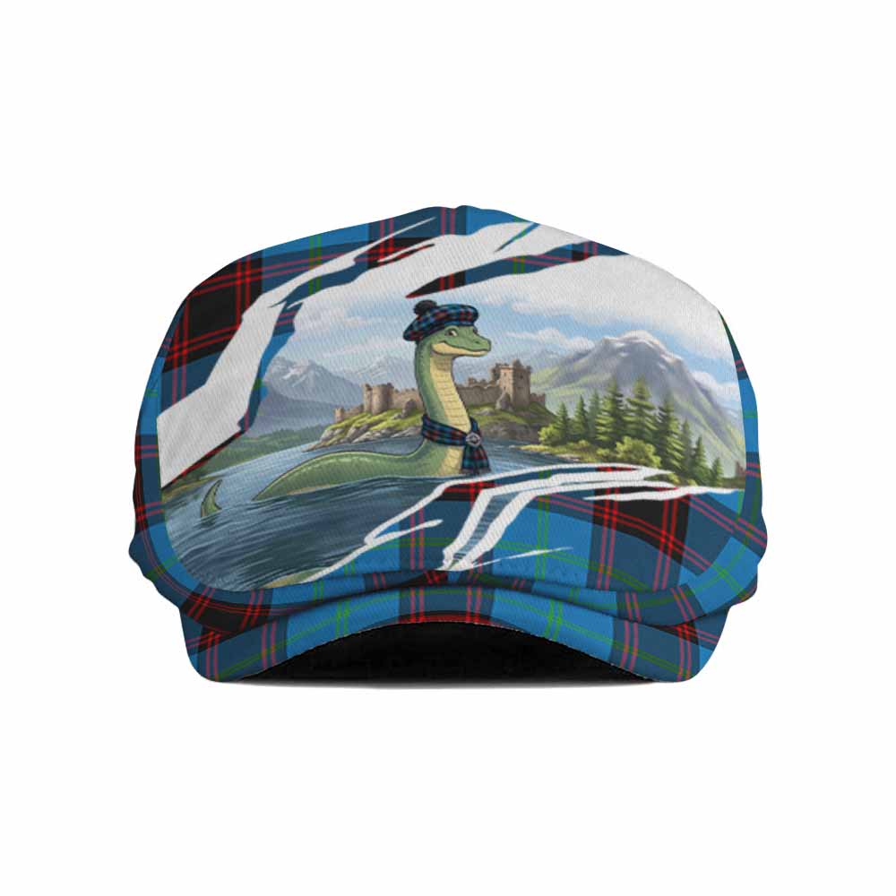 Wedderburn Tartan Loch Ness Monster Scottish Heritage Art Flat Cap, Jeff Cap
