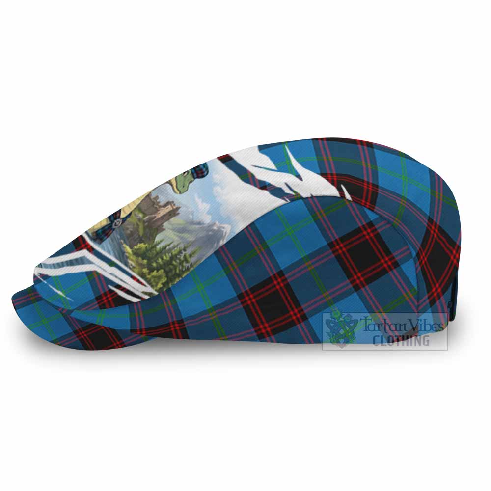 Wedderburn Tartan Loch Ness Monster Scottish Heritage Art Flat Cap, Jeff Cap