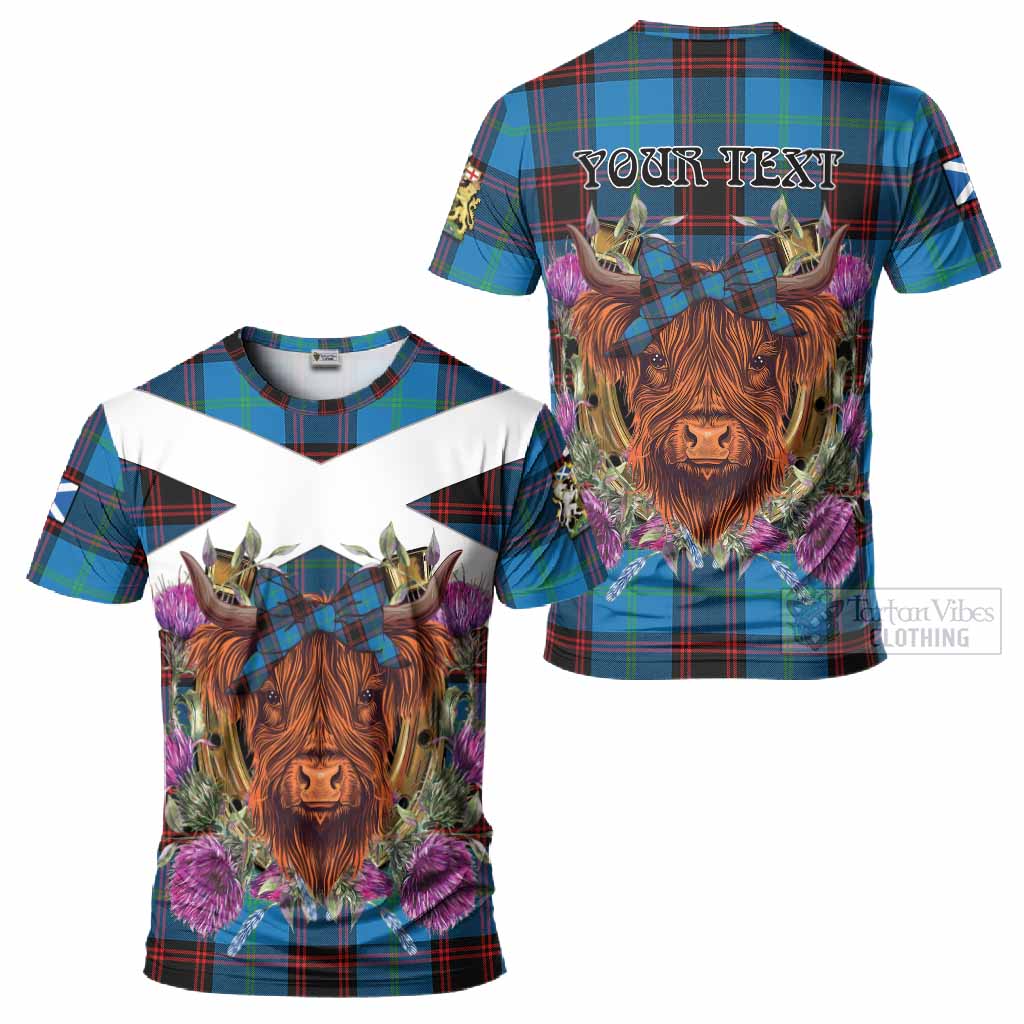Wedderburn Tartan T-Shirt Scottish Thistle Heilan Coo