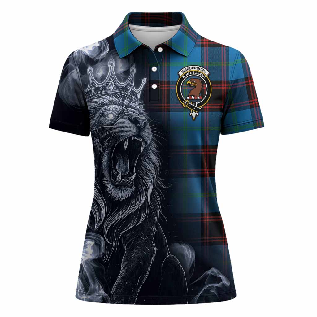 Wedderburn Tartan Women Polo Shirt Roaring Lion Heritage