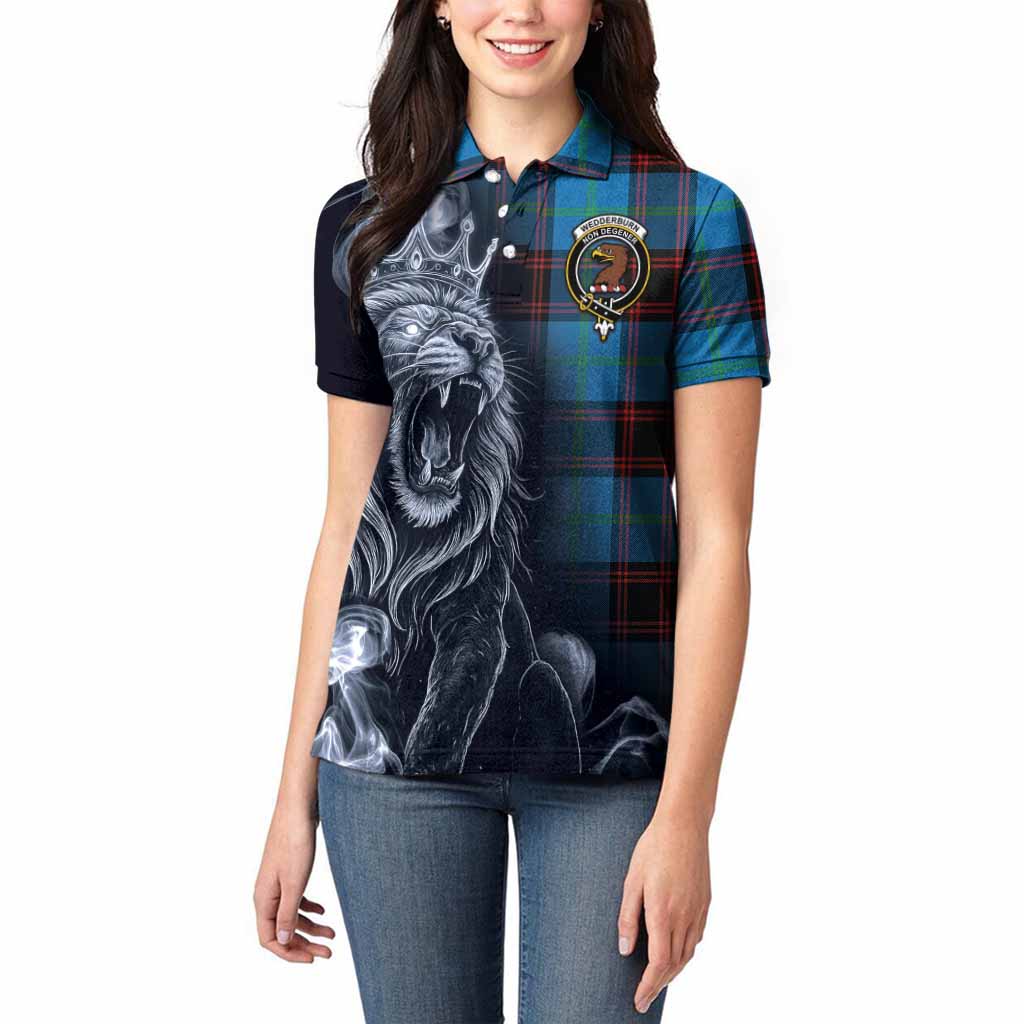 Wedderburn Tartan Women Polo Shirt Roaring Lion Heritage