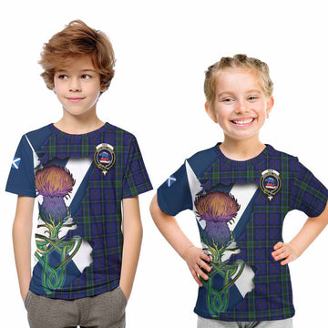 Weir Tartan Family Crest Kid T-Shirt Scottish Thistle Celtic Inspired