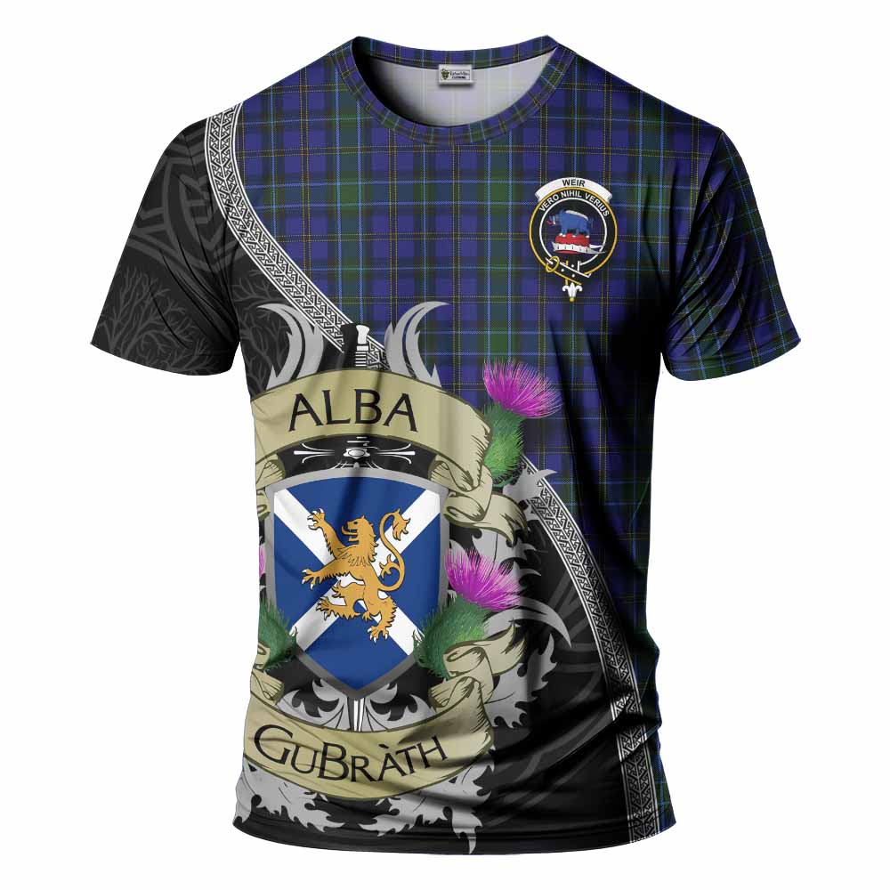 Tartan Vibes Clothing Weir Tartan Family Crest T-Shirt Lion Rampant Royal Thistle Shield Celtic Inspired