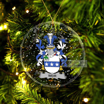 Weir Irish Clan Christmas Glass Ornament with Coat of Arms