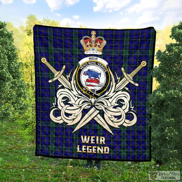 Weir Tartan Quilt with Clan Crest and the Golden Sword of Courageous Legacy