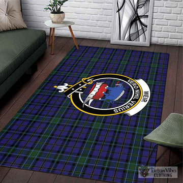 Weir Tartan Area Rug with Family Crest
