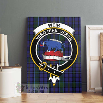 Weir Tartan Canvas Print Wall Art with Family Crest