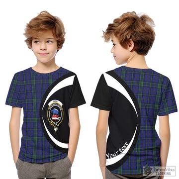 Weir Tartan Kid T-Shirt with Family Crest Circle Style Youth XL Size14 - Tartan Vibes Clothing