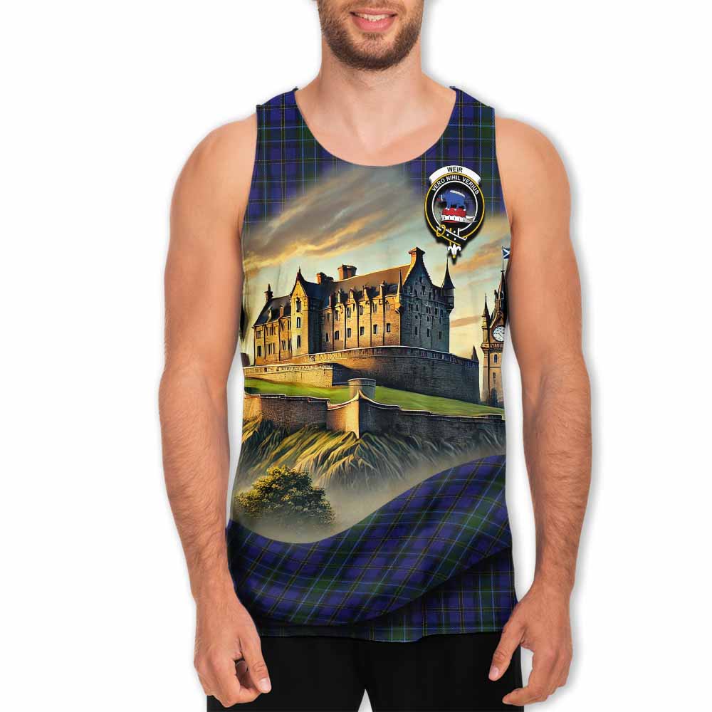 Tartan Vibes Clothing Weir Tartan Family Crest Men's Tank Top with Scottish Ancient Castle Style