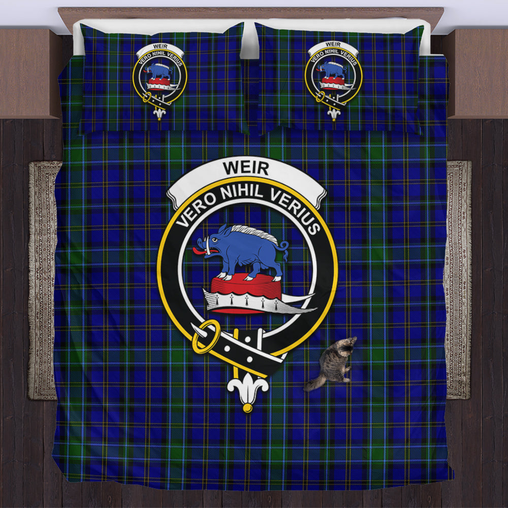 Weir Tartan Bedding Set with Family Crest US Bedding Set - Tartan Vibes Clothing