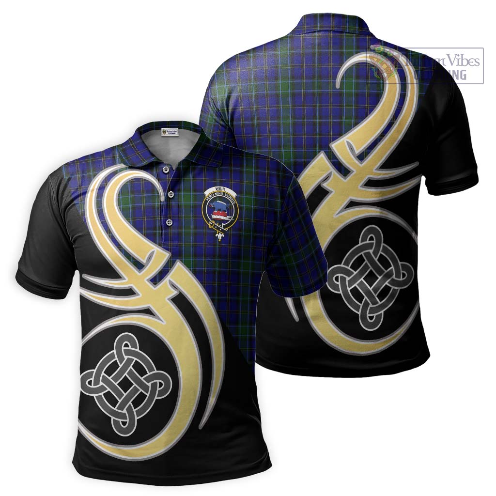 Weir Tartan Polo Shirt with Family Crest and Celtic Symbol Style Kid - Tartan Vibes Clothing