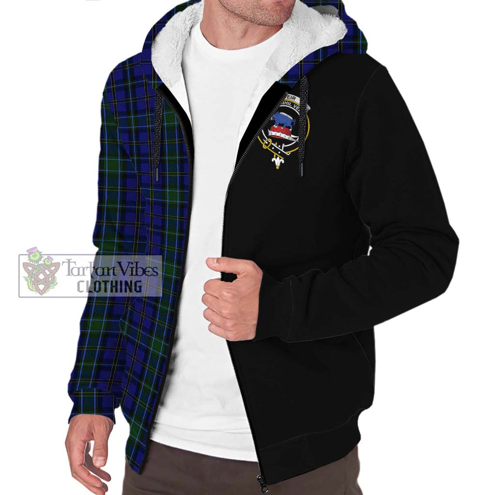 Weir Tartan Sherpa Hoodie with Family Crest and Half Of Me Style Unisex S - Tartanvibesclothing Shop