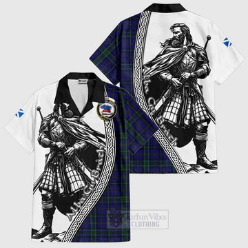 Weir Tartan Clan Crest Hawaiian Shirt with Highlander Warrior Celtic Style