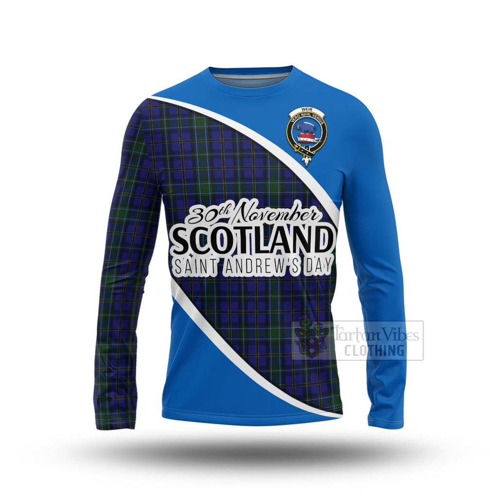 Tartan Vibes Clothing Weir Family Crest Tartan Long Sleeve T-Shirt Celebrate Saint Andrew's Day in Style