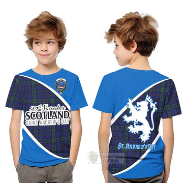 Tartan Vibes Clothing Weir Family Crest Tartan Kid T-Shirt Celebrate Saint Andrew's Day in Style