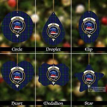 Tartan Vibes Clothing Weir Tartan Christmas Aluminium Ornament with Family Crest