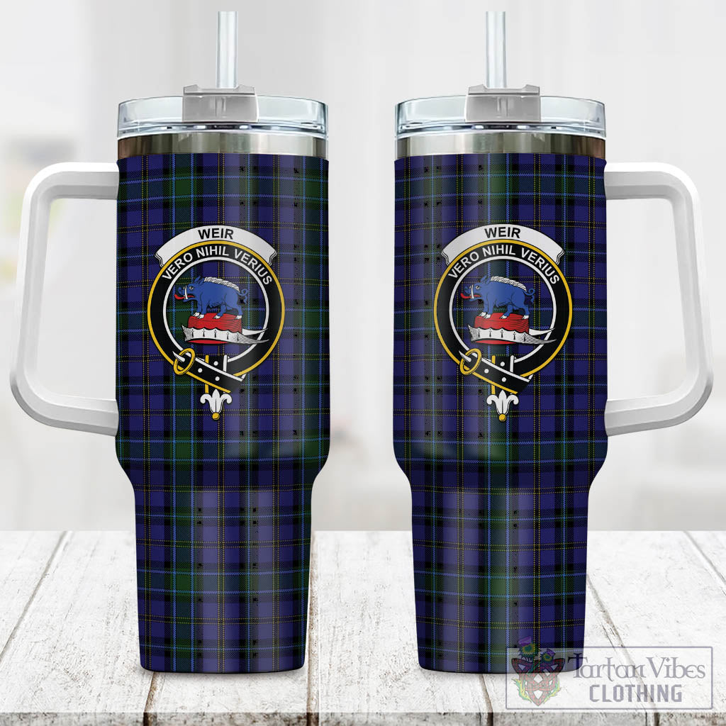 Tartan Vibes Clothing Weir Tartan and Family Crest Tumbler with Handle