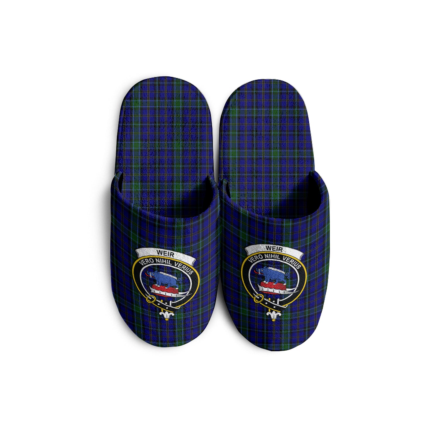 Weir Tartan Home Slippers with Family Crest KIDS - Tartan Vibes Clothing