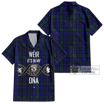 Weir Tartan Short Sleeve Button Shirt with Family Crest DNA In Me Style Kid - Tartanvibesclothing Shop