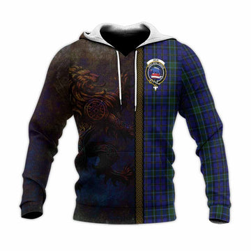 Weir Tartan Family Crest Knitted Hoodie Alba Gu Brath Be Brave Lion Ancient Style