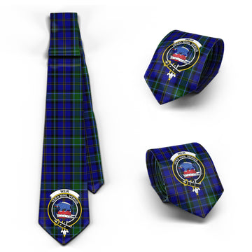 Weir Tartan Classic Necktie with Family Crest