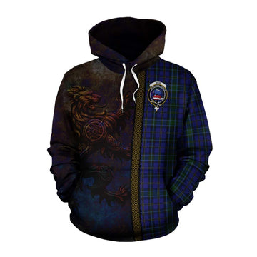 Weir Tartan Family Crest Cotton Hoodie Alba Gu Brath Be Brave Lion Ancient Style