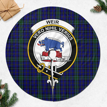 Weir Tartan Christmas Tree Skirt with Family Crest