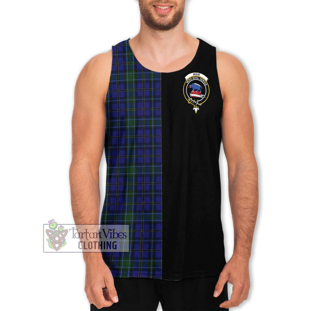 Weir Tartan Men's Tank Top with Family Crest and Half Of Me Style Men - Tartanvibesclothing Shop