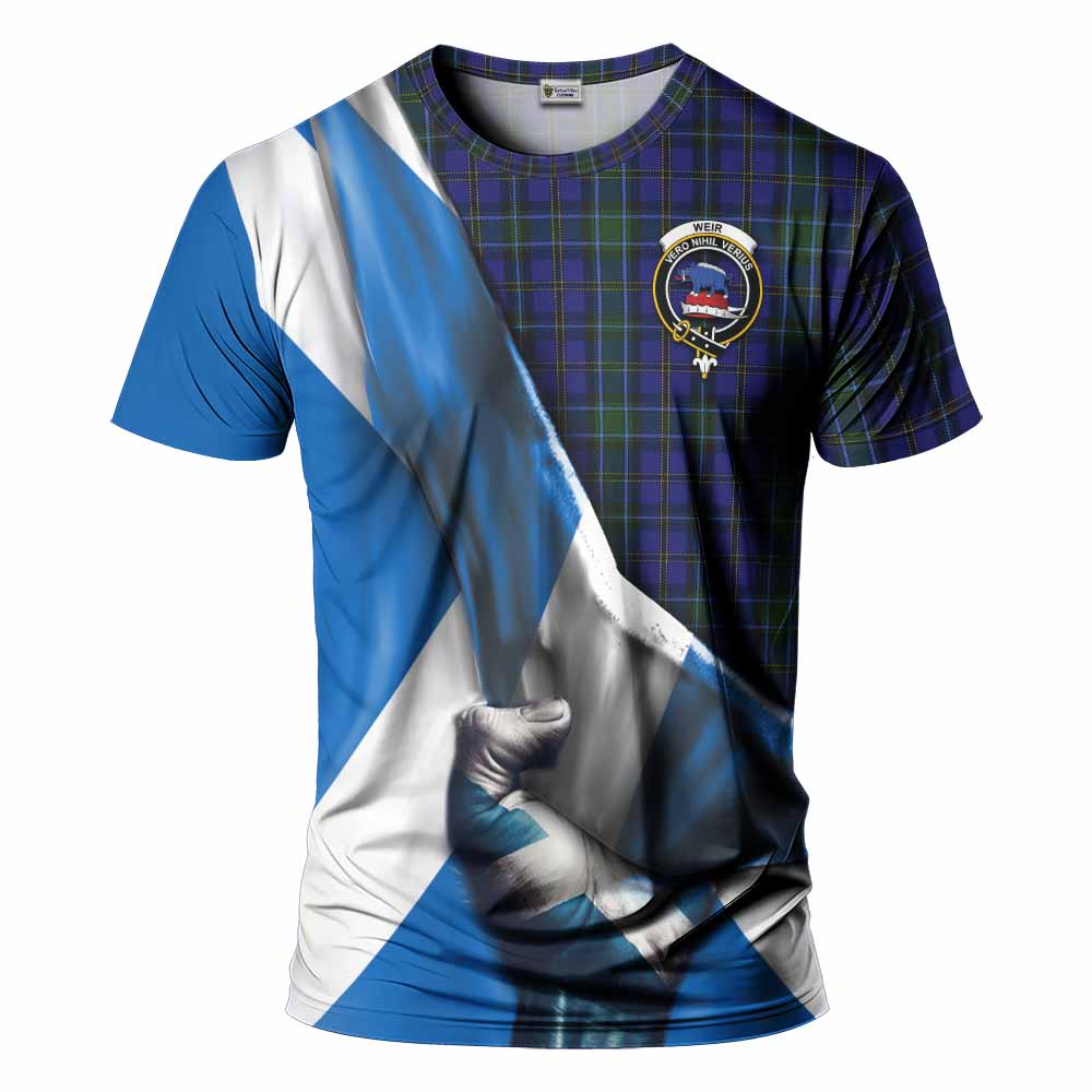 Tartan Vibes Clothing Weir Tartan T-Shirt with Family Crest Scotland Patriotic Style