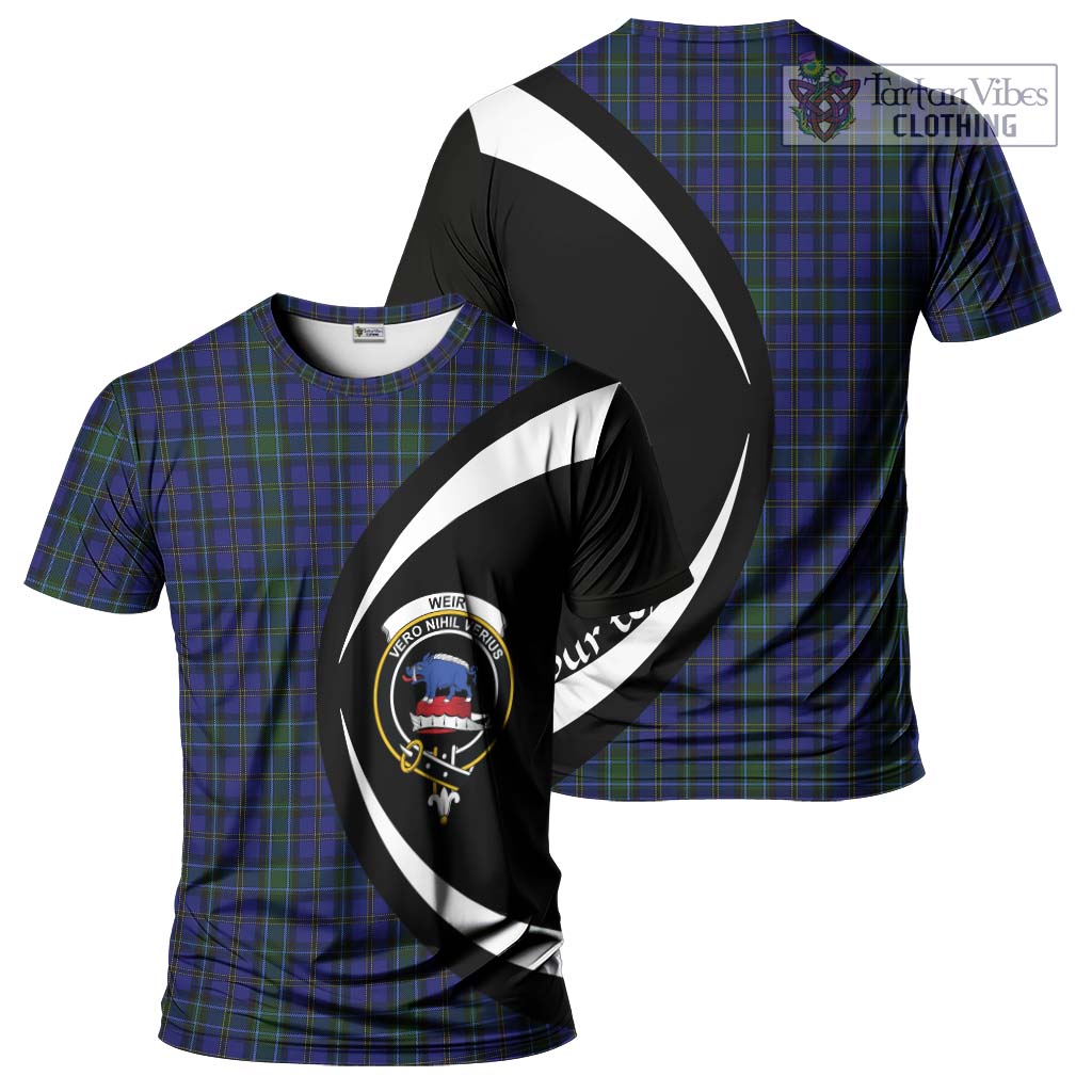Tartan Vibes Clothing Weir Tartan T-Shirt with Family Crest Circle Style