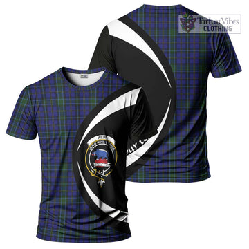 Tartan Vibes Clothing Weir Tartan T-Shirt with Family Crest Circle Style
