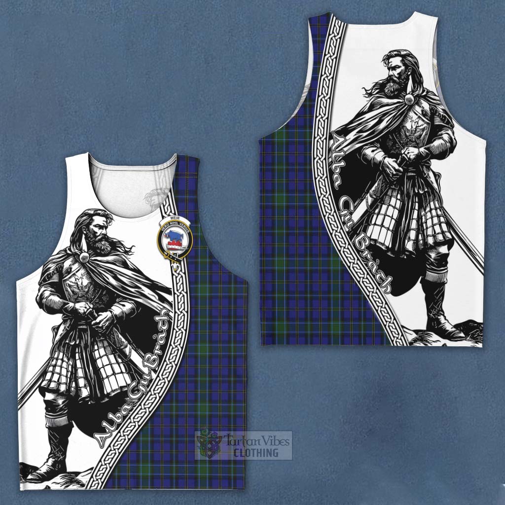 Tartan Vibes Clothing Weir Tartan Clan Crest Men's Tank Top with Highlander Warrior Celtic Style
