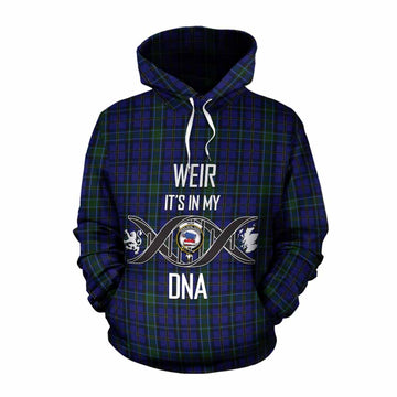 Tartan Vibes Clothing Weir Tartan Cotton Hoodie with Family Crest DNA In Me Style