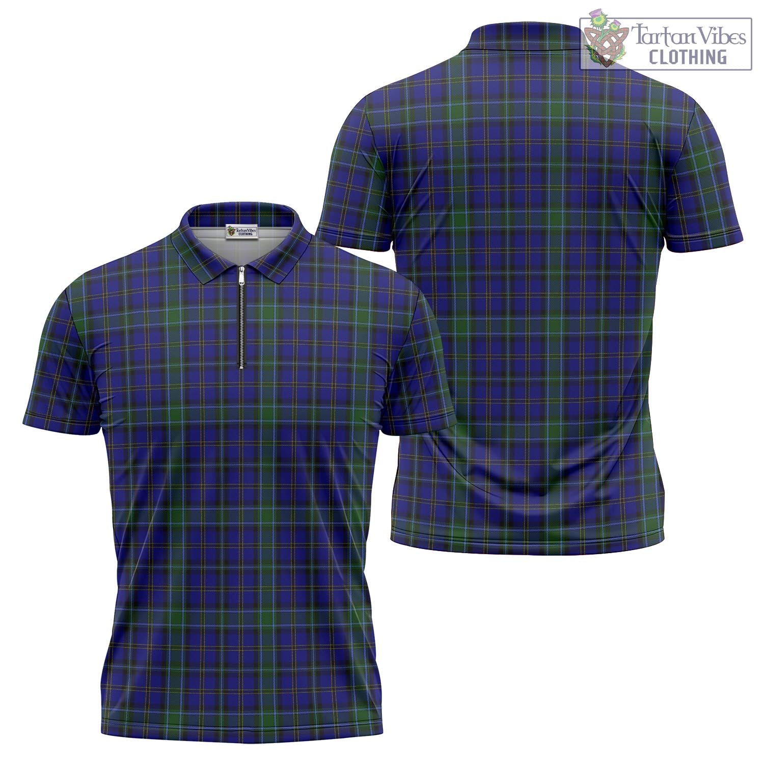 Tartan Vibes Clothing Weir Tartan Zipper Polo Shirt